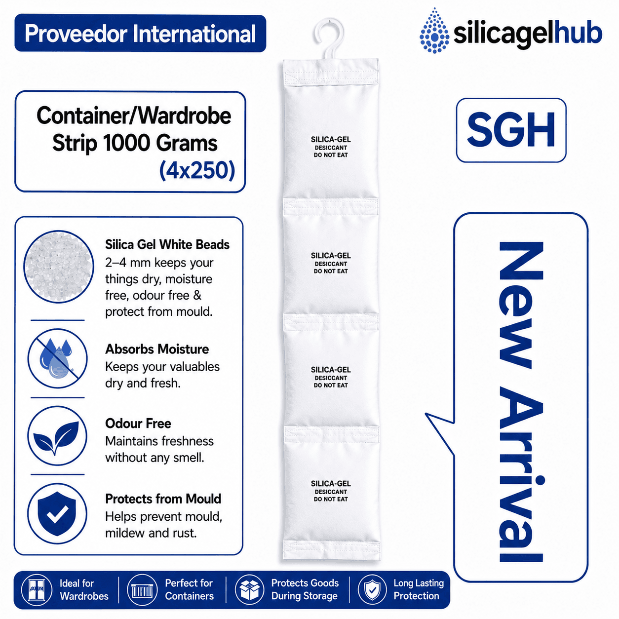 1000 Gram Silica Gel Strips Moisture Absorber