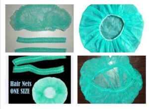 Disposable Head Caps Pack of 100 Pcs-Green Hair Head Cover Net, Non-Woven, Multi Purpose