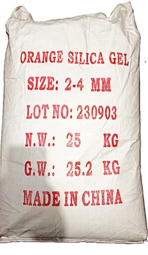 25 Kg Bag Silica Gel Desiccant Orange Beads Indicating Reusable. Environment Friendly, Non-Toxin for Moisture Control